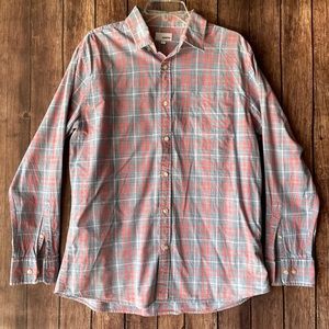 Sonoma Goods For Life® Plaid Button-Down Shirt, One Front Pocket, Red & Gray